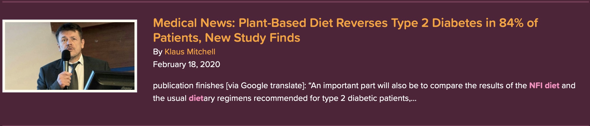 Medical News: Plant-Based Diet Reverses Type 2 Diabetes in 84% of Patients, New Study Finds