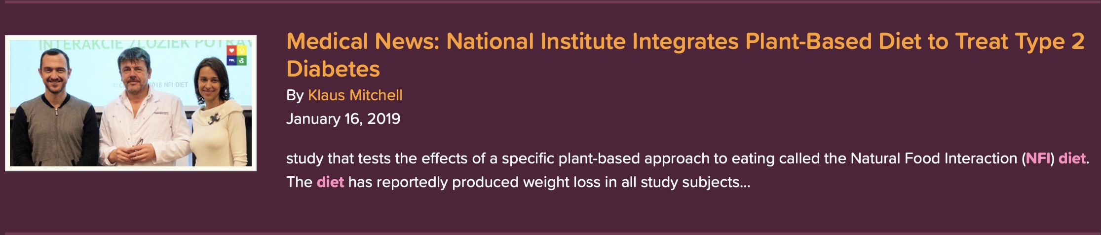 Medical News: National Institute Integrates Plant-Based Diet to Treat Type 2 Diabetes